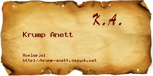 Krump Anett névjegykártya
